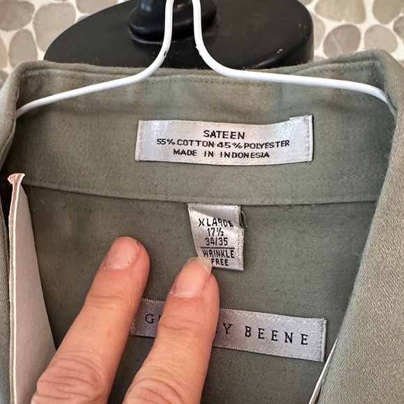Geoffrey Beene Sage Green Sateen dress Shirt - Picture 3 of 6